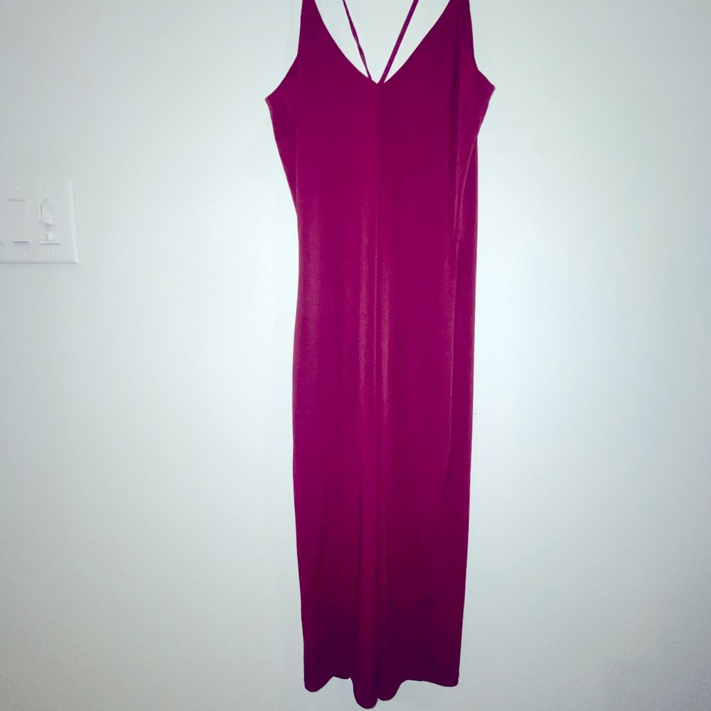 Medium wine colored midi cocktail dress